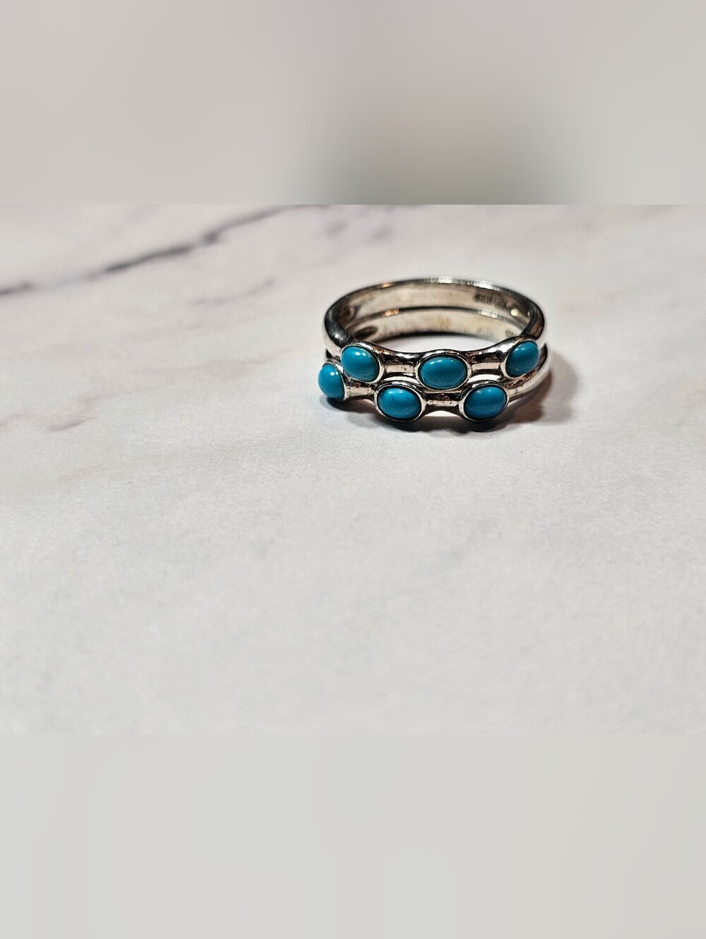 Sterling and Turquoise Stackable Rings